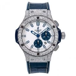 Men's Diamond Watch Hublot Big Bang 44mm White Dial