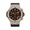 Men's Diamond Watch Hublot Big Bang 18K Gold 41mm Brown Dial