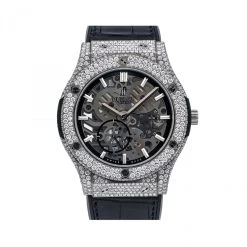 Men's Diamond Watch Hublot Classic Fusion 45mm Black Dial