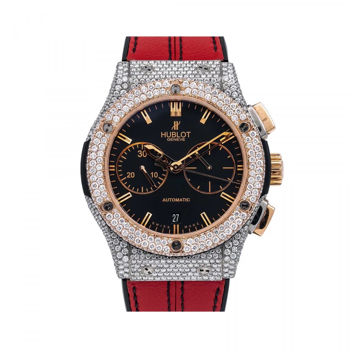 Men's Diamond Watch Hublot Classic Fusion 18K Gold 45mm Black Dial 1 Men's Diamond Watch Hublot Classic Fusion 18K Gold 45mm Black Dial