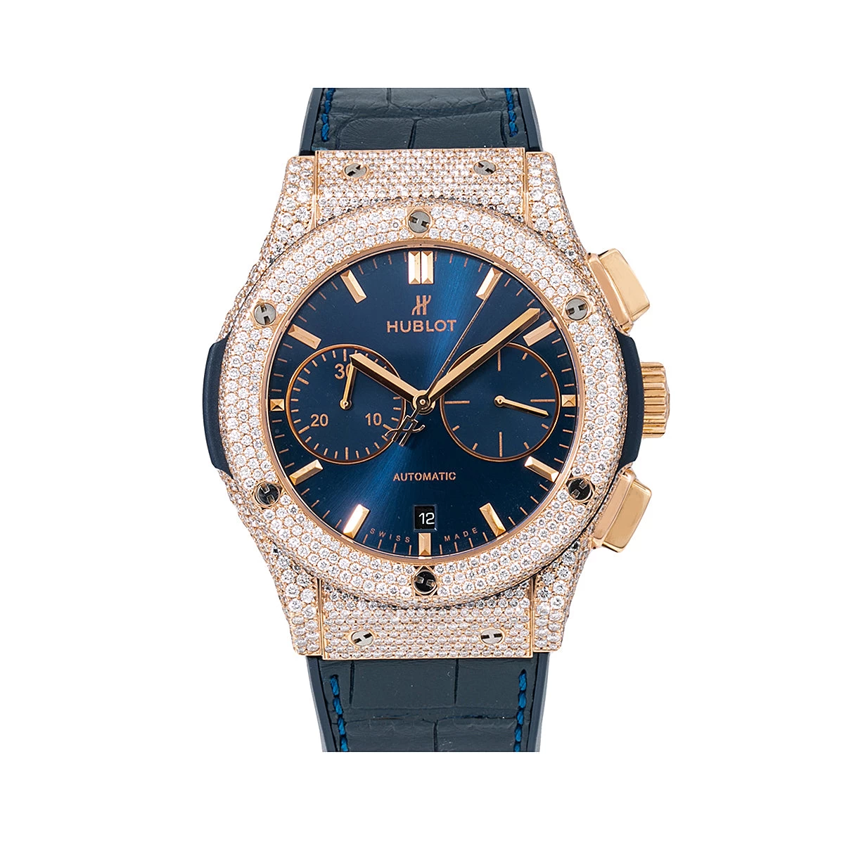 Men's Diamond Watch Hublot Classic Fusion 18K Gold 45mm Blue Dial 1 Men's Diamond Watch Hublot Classic Fusion 18K Gold 45mm Blue Dial