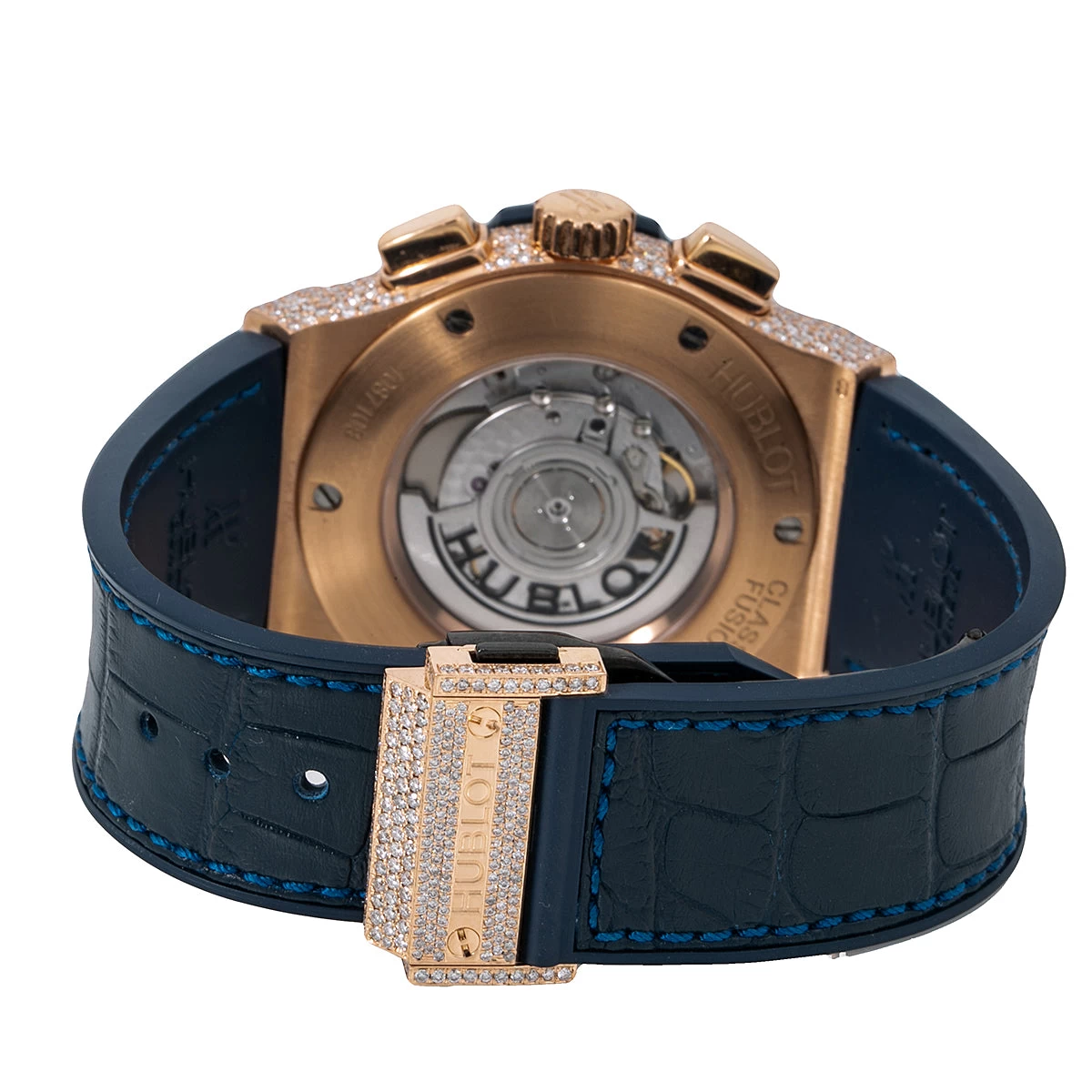 Men's Diamond Watch Hublot Classic Fusion 18K Gold 45mm Blue Dial 5 Men's Diamond Watch Hublot Classic Fusion 18K Gold 45mm Blue Dial - Image 5