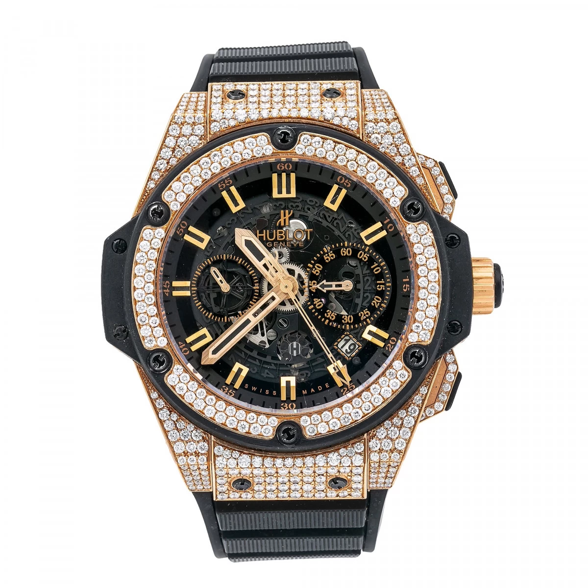 Men's Diamond Watch Hublot King Power 18K Gold 48mm Black Dial 1 Men's Diamond Watch Hublot King Power 18K Gold 48mm Black Dial