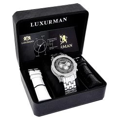 Men's Diamond Watch: Luxurman 0.50ct -Watch Store mens diamond watch luxurman 050ct p 47727box