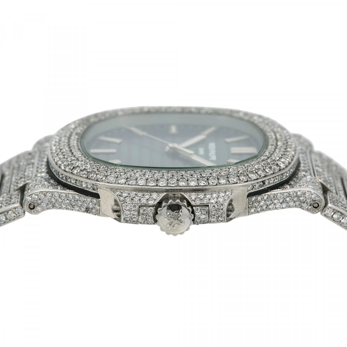 Men's Diamond Watch Patek Philippe Nautilus 40mm Blue Dial 4 Men's Diamond Watch Patek Philippe Nautilus 40mm Blue Dial - Image 4