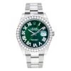 Men's Rolex Diamond Watch Datejust 41mm Oyster Bracelet Green Dial