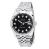 Men's Diamond Watch Rolex Datejust 41mm Black Dial Jubilee Bracelet