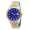Men's Diamond Watch Rolex Datejust 41mm Blue Mother Of Pearl Dial