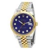 Men's Diamond Watch Rolex Datejust 41mm Dark Blue Dial Jubilee Band