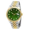 Men's Diamond Watch Rolex Datejust 41mm Green Mother Of Pearl Dial