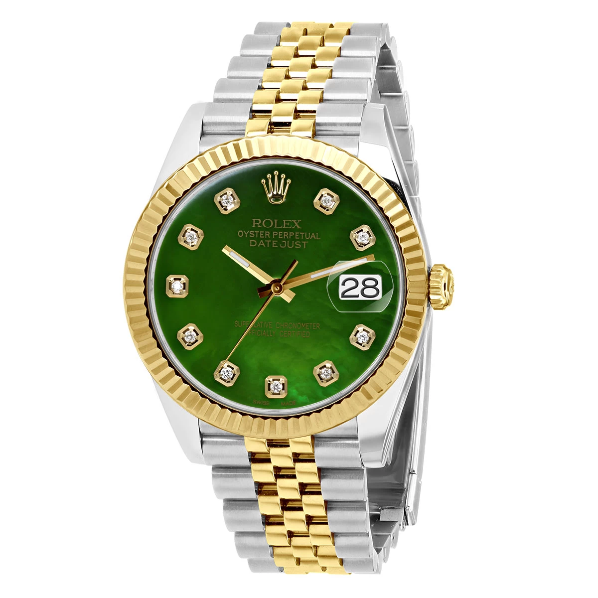 Men's Diamond Watch Rolex Datejust 41mm Green Mother Of Pearl Dial 1 Men's Diamond Watch Rolex Datejust 41mm Green Mother Of Pearl Dial