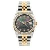 Men's Diamond Watch Rolex Datejust Gold 36mm Black Dial W00440
