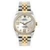 Men's Diamond Watch Rolex Datejust Gold 36mm White Dial W00441
