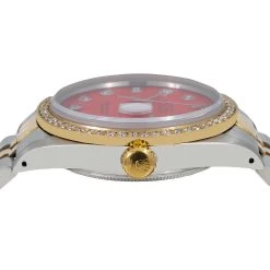Diamond Red Face Rolex Watch Oyster Perpetual Datejust 36mm Yellow Gold And Stainless Steel Jubilee Bracelet 1.20 CT -Watch Store mens diamond watch rolex datejust yellow gold 36 mm jubilee bracelet red dial w00680 0E8A8414 2048x2048