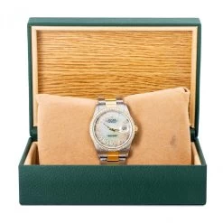 Two-Tone Rolex Diamond Watch Oyster Perpetual Datejust 36mm Oyster Bracelet White Mother-of-Pearl Dial -Watch Store mens diamond watch rolex datejust yellow gold 36 mm oyster bracelet white dial w01006 0E8A7766 dcb8c63f 1753 45b2 97c6 a7cdd783433f 2048x2048