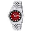 Men's Diamond Watch Watch Rolex Datejust 36mm Dark Red Tone Dial Jubilee Bracelet