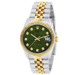 Men's Diamond Watch Watch Rolex Datejust 36mm Swamp Green Mother Of Pearl Dial Jubilee Bracelet