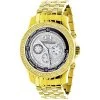 Yellow Gold Plated Real Diamond Watch For Men Luxurman Raptor 0.25ct Metal Band