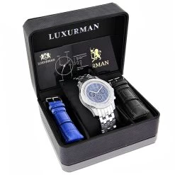 Men's Diamond Blue MOP 0.5ct Luxurman Freeze 8 Men's Diamond Blue MOP 0.5ct Luxurman Freeze -Watch Store mens diamond watches blue mop 05ct luxurman freeze p 9237 box