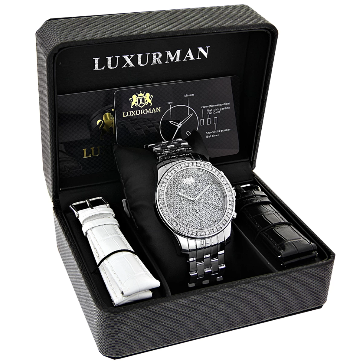 Men's Diamond LUXURMAN Diamond Watch 2.5ct 4 Men's Diamond LUXURMAN Diamond Watch 2.5ct - Image 4