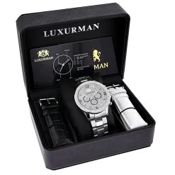 Men's Diamond Luxurman Midsize Watch 0.2ct -Watch Store mens diamond watches luxurman midsize watch 02ct 4
