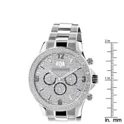 Men's Diamond Luxurman Midsize Watch 0.2ct -Watch Store mens diamond watches luxurman midsize watch 02ct ruler