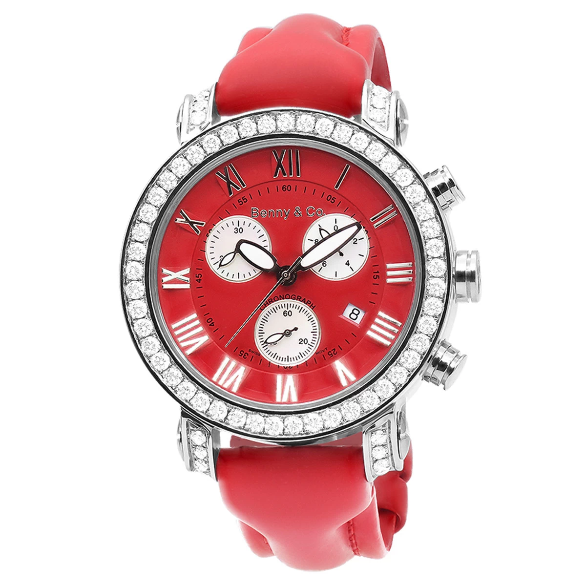 Men's Fine Diamond Benny Co Watch 3ct Red 1 Men's Fine Diamond Benny Co Watch 3ct Red