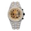 Men's 18K Gold Diamond Watch Audemars Piguet Royal Oak Offshore Yellow Dial W01218