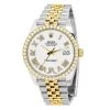 Men's Gold Rolex Datejust 41mm White Roman Numerals Dial Diamond Bezel