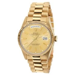 Men's Gold Watch Rolex Day-Date Diamond 36mm Gold Tone Dial President Bracelet