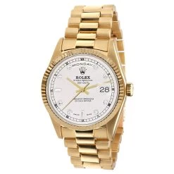 Men's Gold Watch Rolex Day-Date Diamond 36mm Light Rose Tone Dial President Bracelet