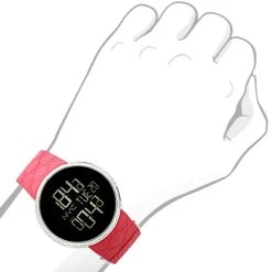 Men's Gucci I-Gucci Luxury 3.10ct Diamond Watch With Digital Steel Case & Red Rubber YA114212 -Watch Store mens gucci luxury diamond watch 310ct p 42329 bod