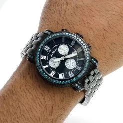 Men's Joe Rodeo Blue Diamond Watch 5.50ct Classic -Watch Store mens joe rodeo blue diamond watch 550ct classic p 35778 bod2 5735