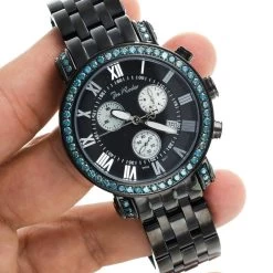 Men's Joe Rodeo Blue Diamond Watch 5.50ct Classic -Watch Store mens joe rodeo blue diamond watch 550ct classic p 35778 bod3