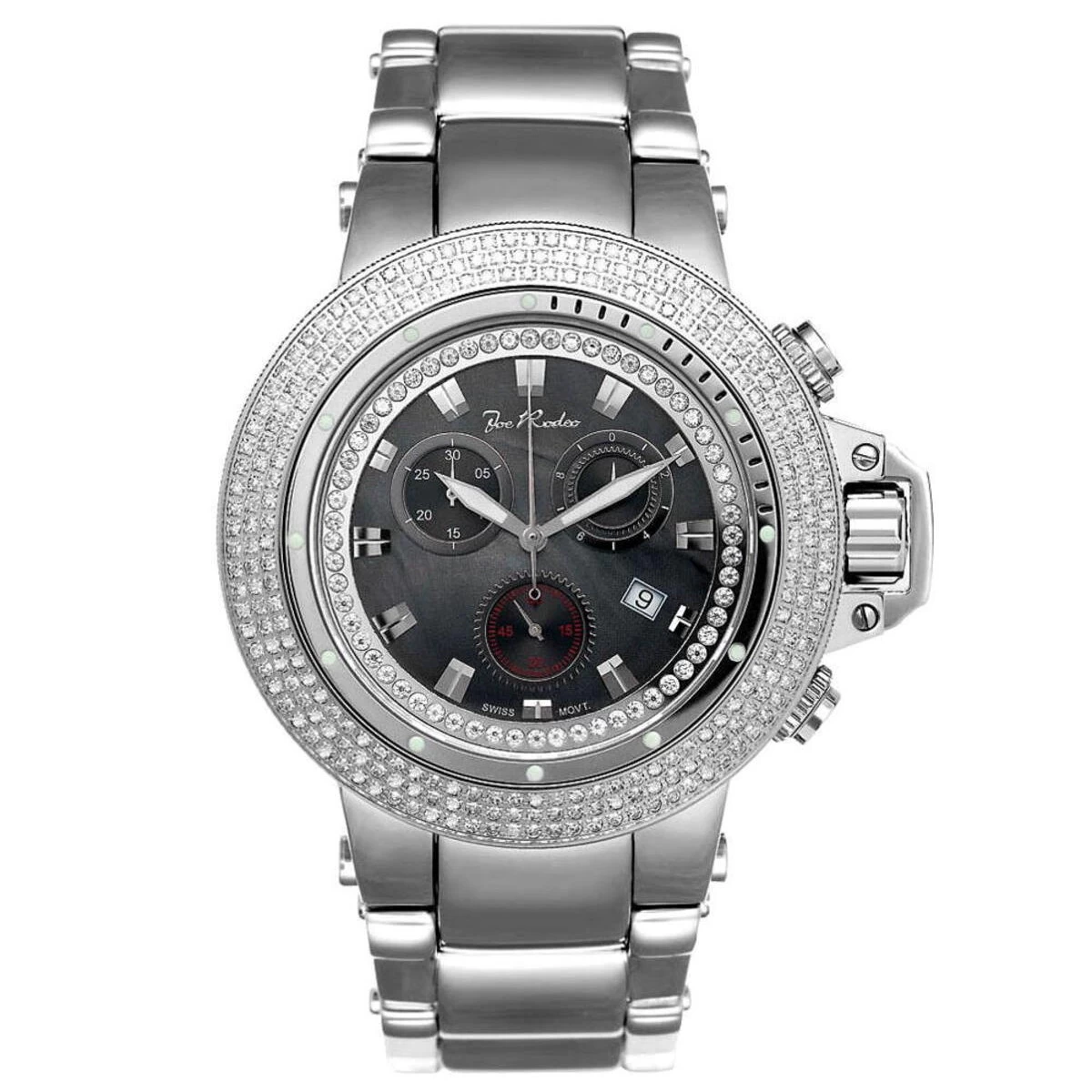Men's Joe Rodeo Watch 4.00ct Diamonds Razor Black 2 Men's Joe Rodeo Watch 4.00ct Diamonds Razor Black - Image 2