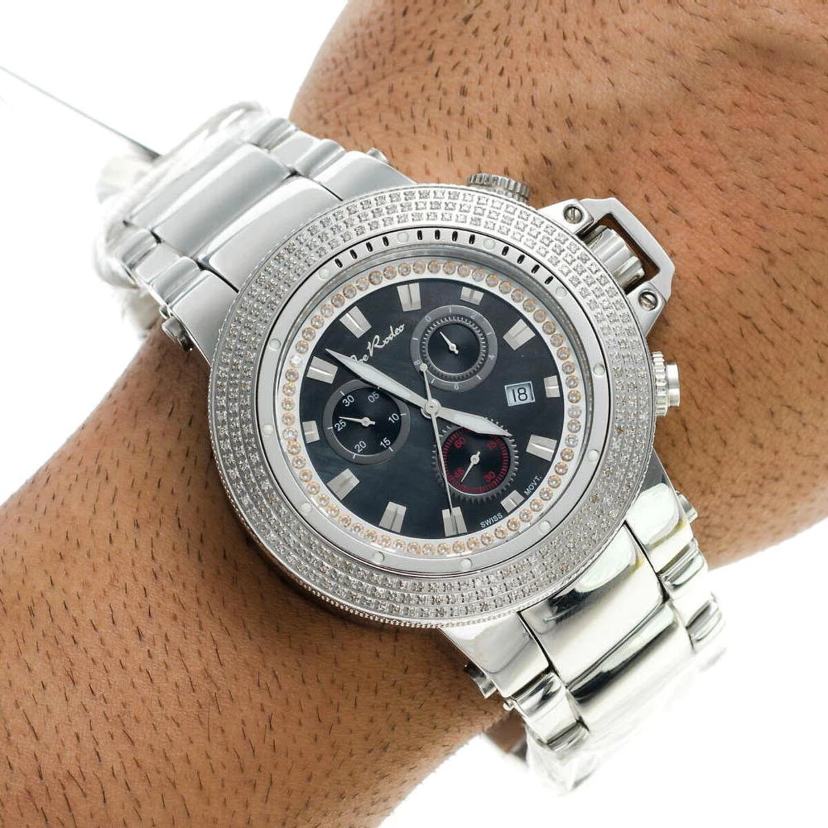 Men's Joe Rodeo Watch 4.00ct Diamonds Razor Black 7 Men's Joe Rodeo Watch 4.00ct Diamonds Razor Black - Image 7