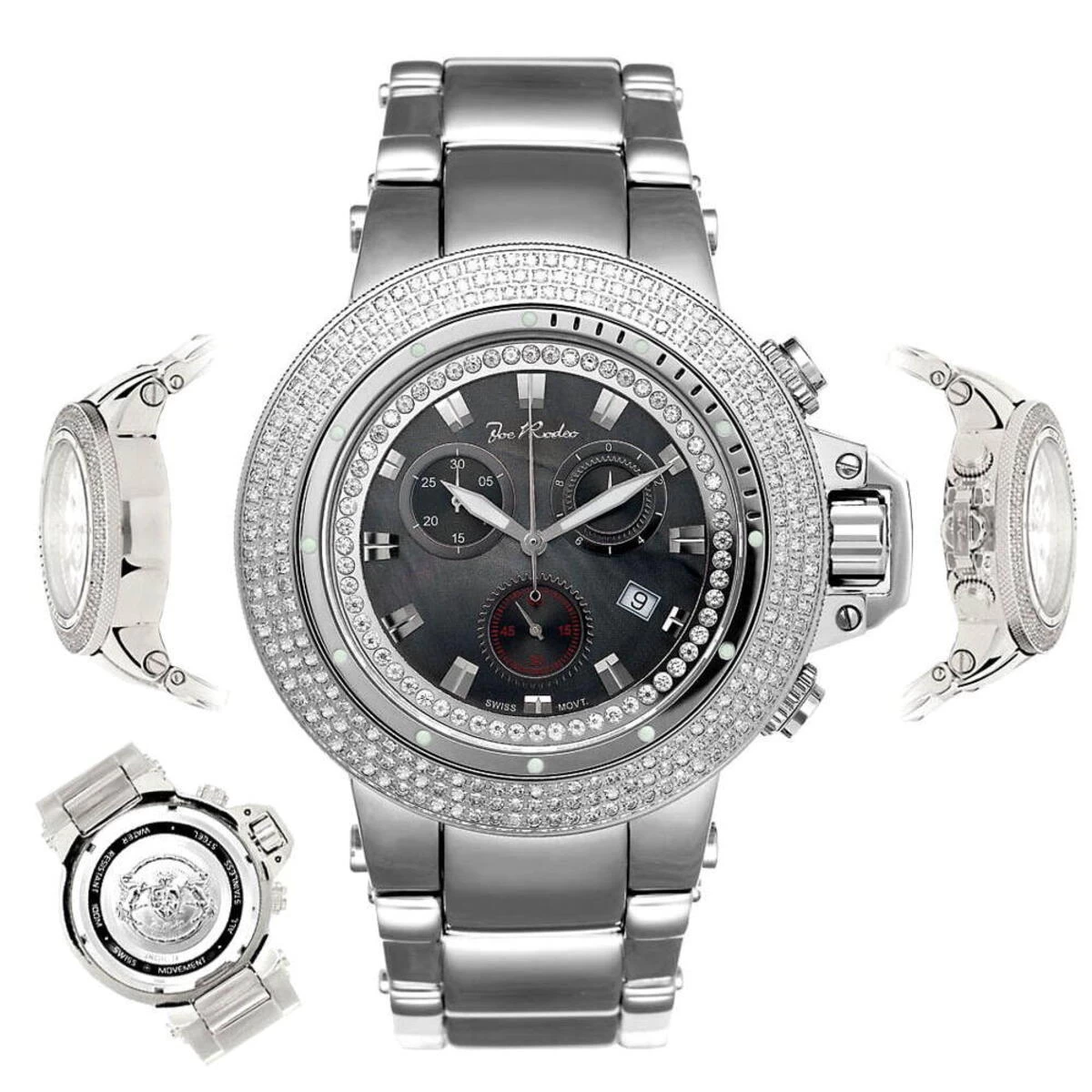 Men's Joe Rodeo Watch 4.00ct Diamonds Razor Black 6 Men's Joe Rodeo Watch 4.00ct Diamonds Razor Black - Image 6