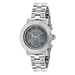 Ladies Diamond Watches By Luxurman 0.3ct Black MOP Montana