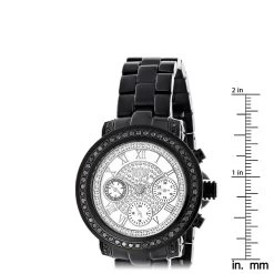 Luxurman Black Diamond White Dial Watch For Men And Women -Watch Store mens ladies diamond watches luxurman black diamond watch 8 ruler