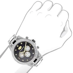 Men's Luxurman Diamond Watch 0.5ct Two Tone Liberty Swiss Movt -Watch Store mens luxurman diamond watch 05ct two tone liberty swiss movt bod
