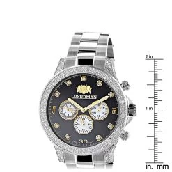 Men's Luxurman Diamond Watch 0.5ct Two Tone Liberty Swiss Movt -Watch Store mens luxurman diamond watch 05ct two tone liberty swiss movt ruler