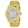 Men's Oversized Diamond Luxurman Watch 0.25ct 18k Yellow Gold Plated