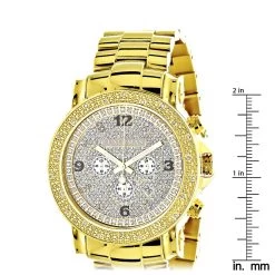 Men's Oversized Diamond Luxurman Watch 0.25ct 18k Yellow Gold Plated 9 Men's Oversized Diamond Luxurman Watch 0.25ct 18k Yellow Gold Plated -Watch Store mens oversized diamond luxurman watch 025ct yellow gold ruler