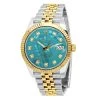 Men's Rolex Datejust 41mm Blue Mother Of Pearl Dial Diamond Markers