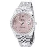 Men's Rolex Datejust 41mm Rose Dial Jubilee Bracelet Diamond Bezel