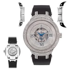 White Men's Skeleton AutomaticJoe Rodeo Diamond Watch 2.20ct -Watch Store mens skeleton watches joe rodeo diamond watch 220ct p 45429 main2