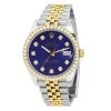 Men's Two Tone Rolex Datejust 41mm Dark Blue Dial Jubilee Bracelet Diamond Bezel