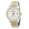 Men's Two Tone Rolex Datejust 41mm White Dial Jubilee Bracelet Diamond Bezel
