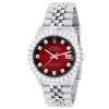 Men's Watch Rolex Datejust 36mm Dark Red Dial Jubilee Bracelet Diamond 4ct Bezel