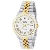 Men's Watch Rolex Datejust 36mm Milky White Roman Numerals Dial Jubilee Bracelet Diamond 4ct Bezel